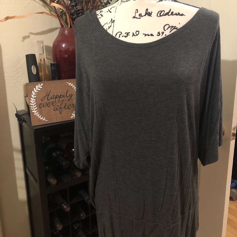 Zenana Signature Blouse color:grey size: 2X